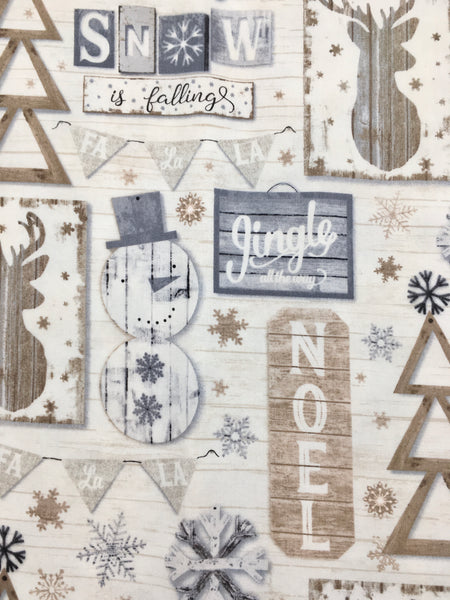 Country Snowman | Silver Trees | Double Sided